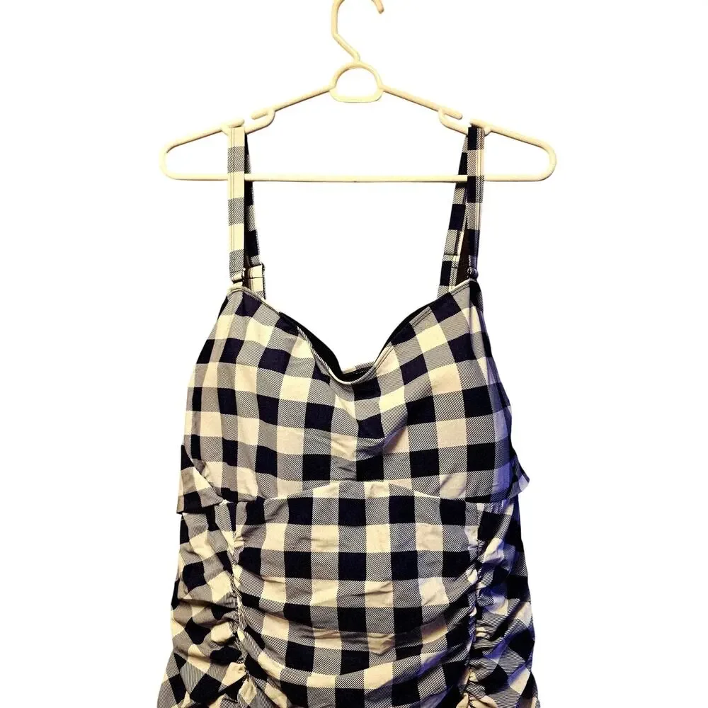 Torrid Gingham blue plaid swim dress size 4x NWOT - Picture 5 of 7